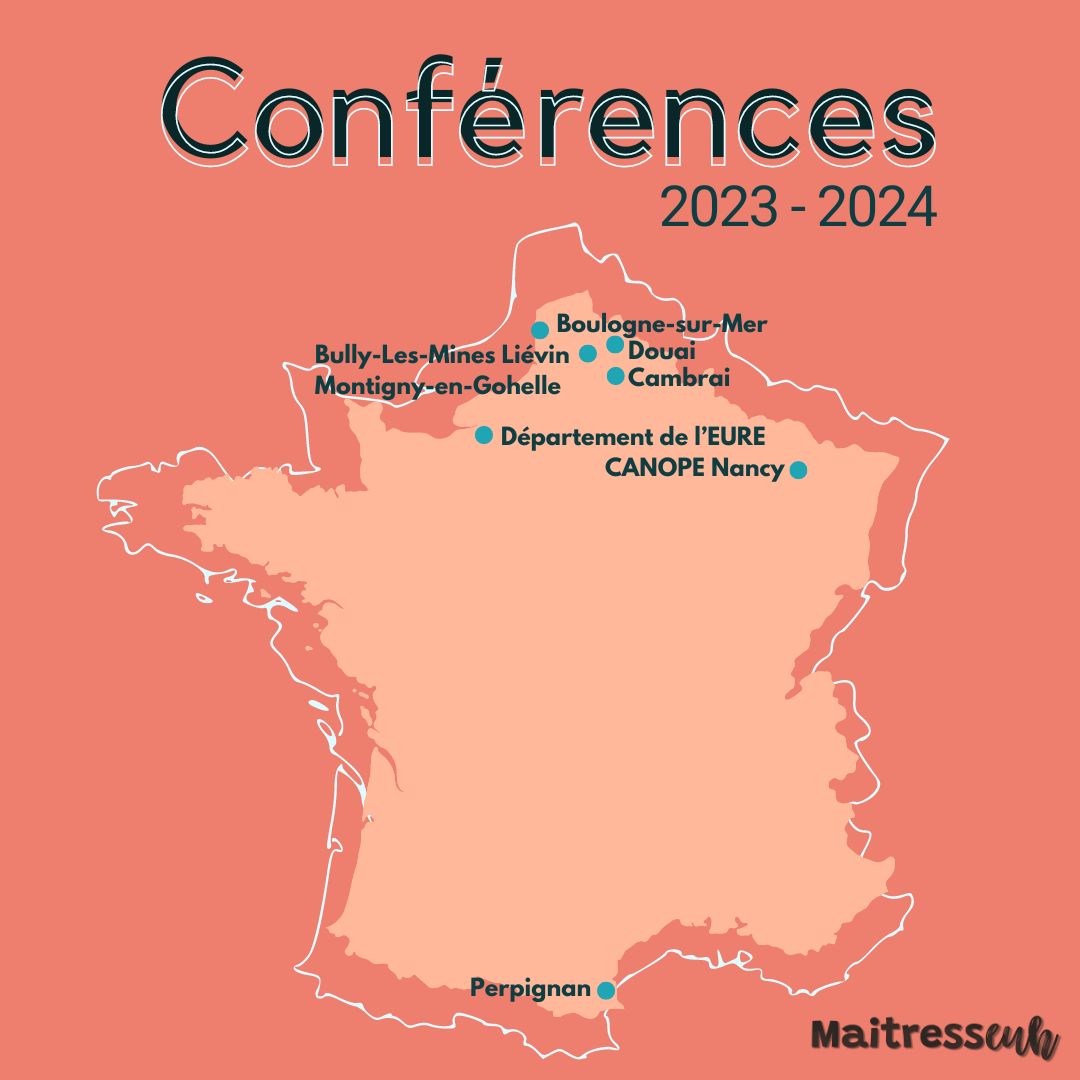 Conférences fluence Leni Cassagnettes 2023 2024 Boulogne-sur-mer Douai Cambrai Bully-les-mines Liévin Montigny-en-Gohelle Eure Perpignan