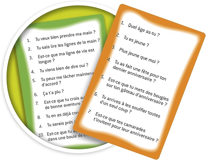 carte de ni oui ni non avec des questions